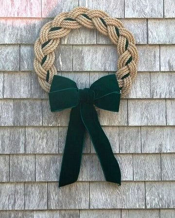 First Harbor Wreath | Hunter Green & Tan