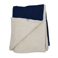 Stonewashed heavyweight denim blanket close-up