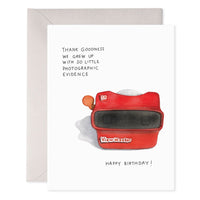 Thank God There's No Evidence Birthday Card