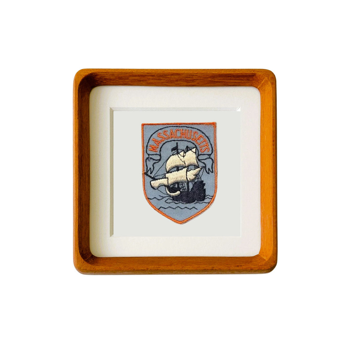 Massachusetts Framed Vintage Travel Patch