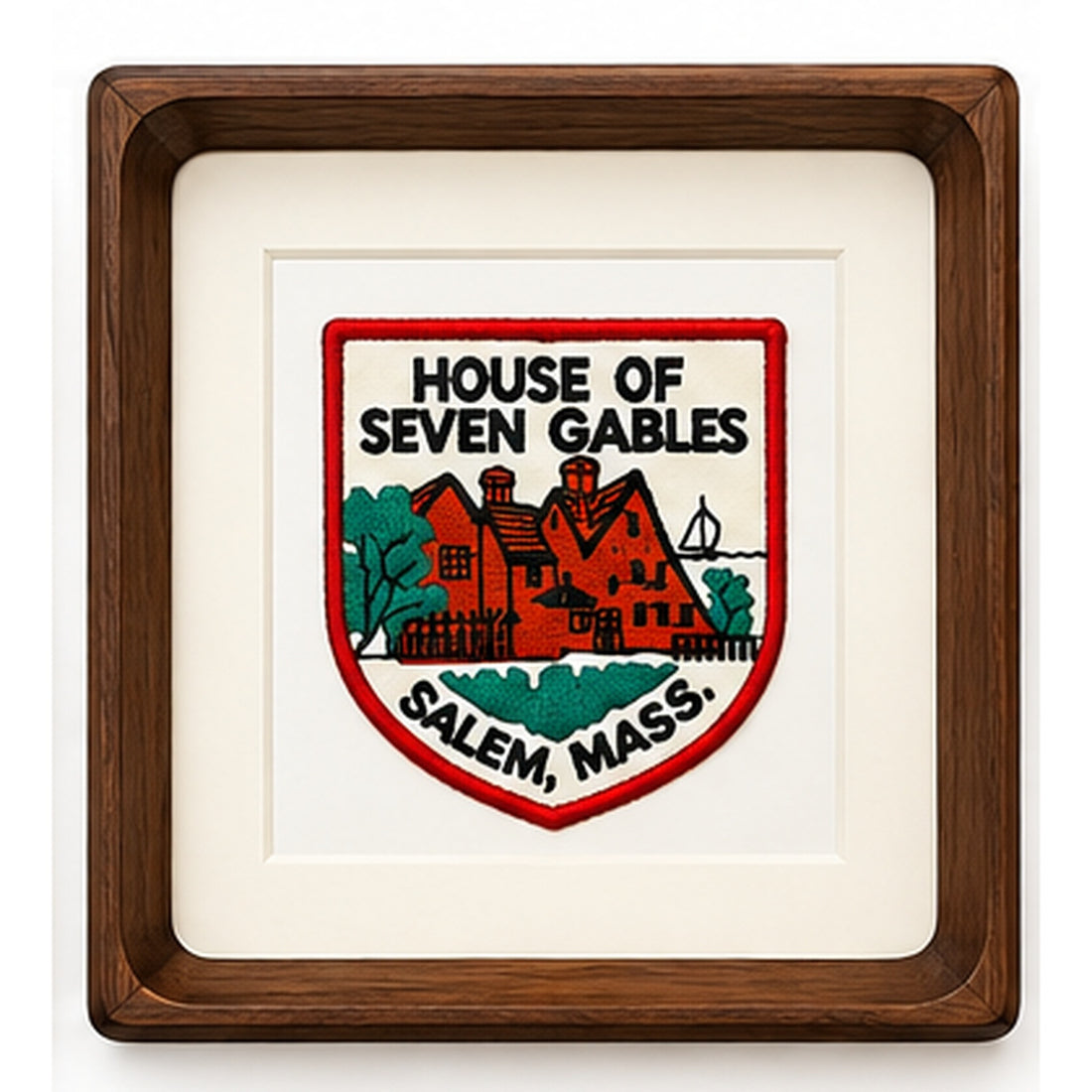 Vintage House of the Seven Gables Salem Patch – Framed