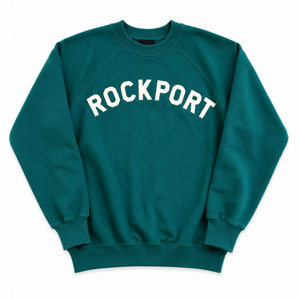 Vintage Rockport Sweatshirt – Harbor Green White Letters | Gym Class Surfers - S