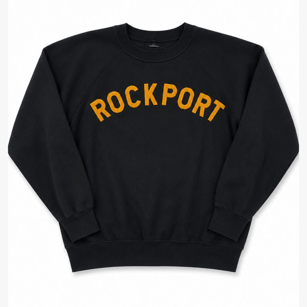 Vintage Rockport Sweatshirt – Black & Orange Letters | Gym Class Surfers - S