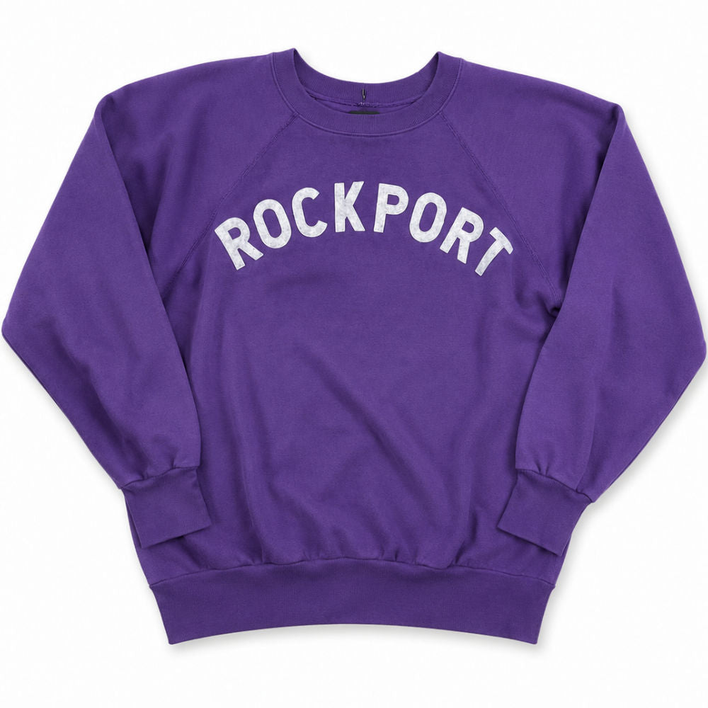 Vintage Rockport Sweatshirt – Purple Light Gray Letters | Gym Class Surfers - M