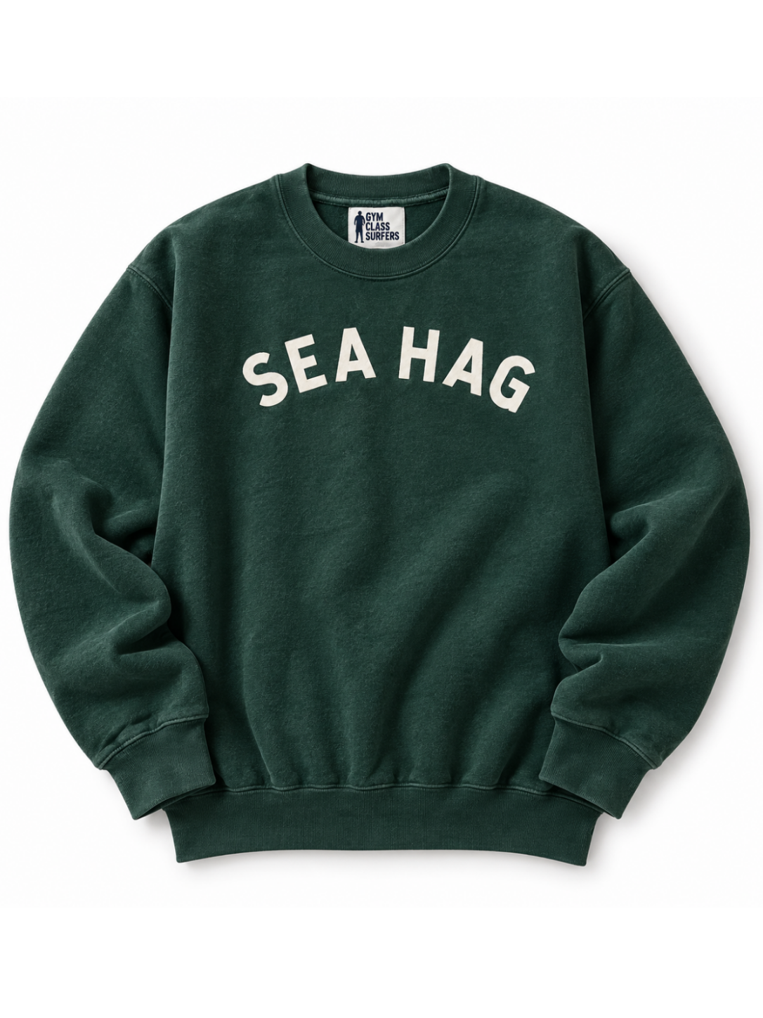 Vintage Sea Hag Crewneck – Forest Green & Cream | Gym Class Surfers - XL