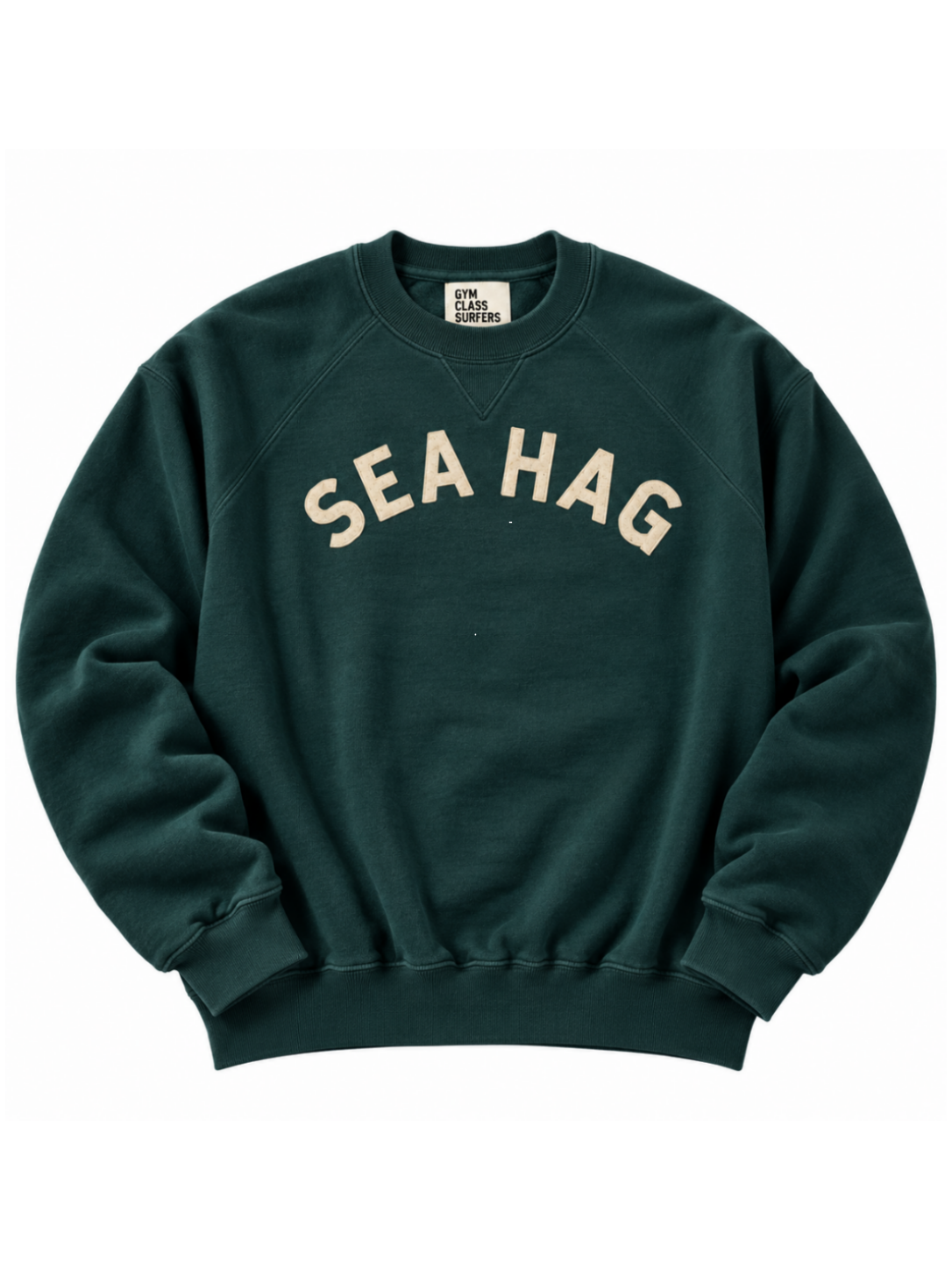 Vintage Sea Hag Crewneck – Forest Green & Oatmeal | Gym Class Surfers - XL