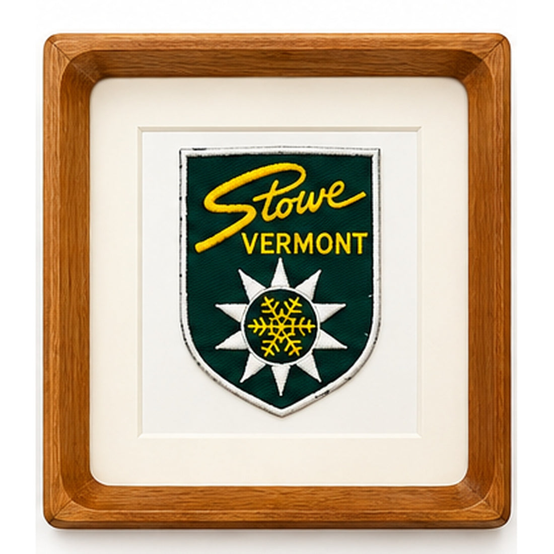Vintage Stowe Vermont Ski Patch – Framed