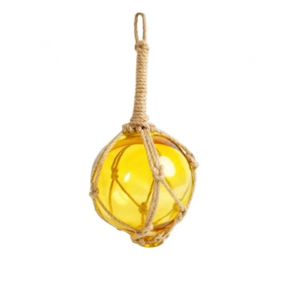 Large 4" Yellow Glass Ball Christmas Ornament